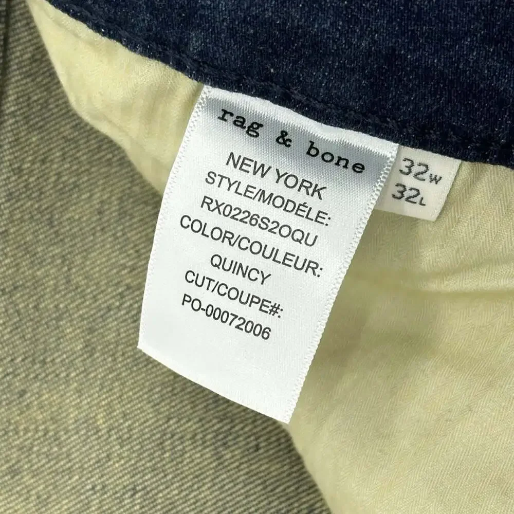 Rag & Bone Fit 2 Slim Fit Quincy Size 32x32 Dark Wash Denim Jeans NWT MSRP $238